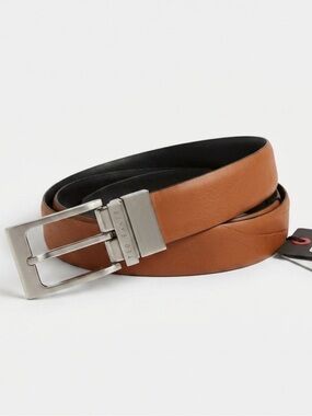 NWT Ted Baker MXZ-KARMER Tan Reversible Leather Belt Size 38